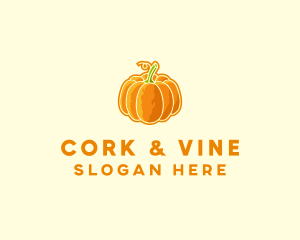 Orange Pumpkin Vegetable logo design