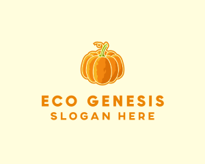 Orange Pumpkin Vegetable logo design