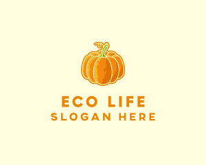 Orange Pumpkin Vegetable logo design