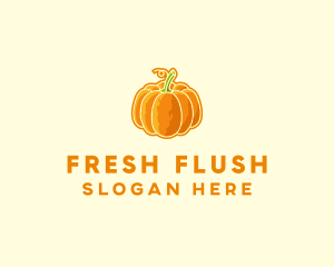 Orange Pumpkin Vegetable logo design