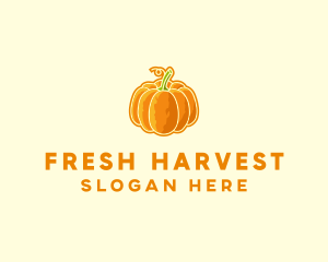 Orange Pumpkin Vegetable logo design