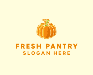 Orange Pumpkin Vegetable logo design