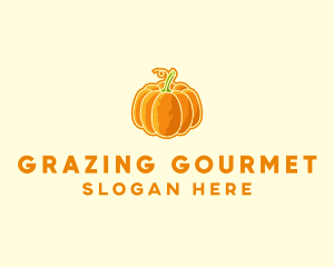 Orange Pumpkin Vegetable logo design