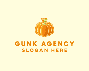 Orange Pumpkin Vegetable logo design