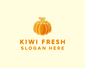 Orange Pumpkin Vegetable logo design