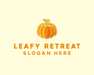 Orange Pumpkin Vegetable logo design