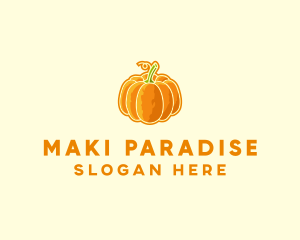 Orange Pumpkin Vegetable logo design