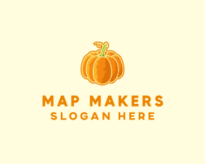 Orange Pumpkin Vegetable logo design