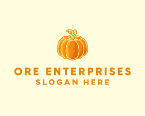 Orange Pumpkin Vegetable logo design