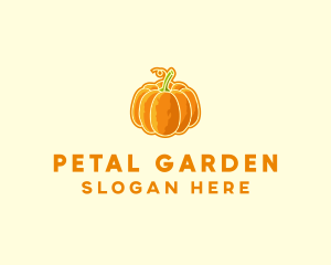 Orange Pumpkin Vegetable logo design