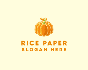 Orange Pumpkin Vegetable logo design