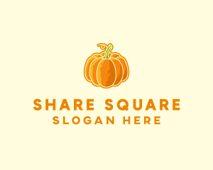 Orange Pumpkin Vegetable logo design