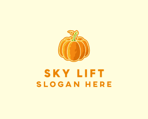 Orange Pumpkin Vegetable logo design