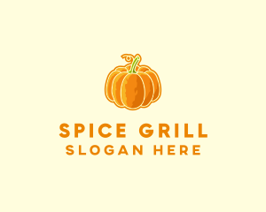 Orange Pumpkin Vegetable logo design