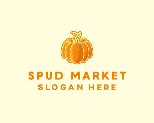 Orange Pumpkin Vegetable logo design