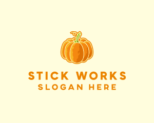 Orange Pumpkin Vegetable logo design