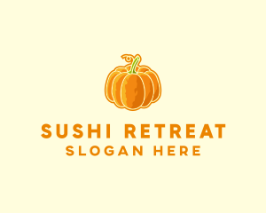 Orange Pumpkin Vegetable logo design