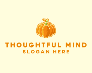 Orange Pumpkin Vegetable logo design