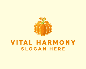 Orange Pumpkin Vegetable logo design