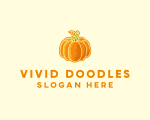 Orange Pumpkin Vegetable logo design