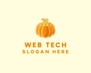 Orange Pumpkin Vegetable logo design