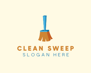 3D Broomstick Cleaner logo design