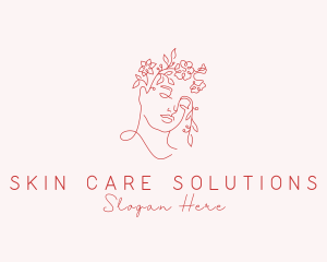 Floral Woman Face logo design