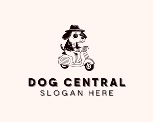 Dog Scooter Cowboy Hat  logo design