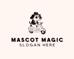 Dog Scooter Cowboy Hat  logo design