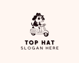 Dog Scooter Cowboy Hat  logo design