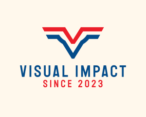 American Aviary Letter V logo design