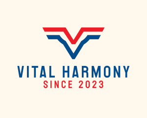 American Aviary Letter V logo design