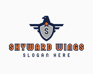 Eagle Wings Shield logo design