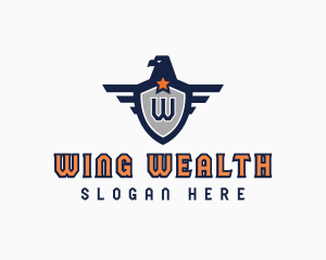 Eagle Wings Shield logo design