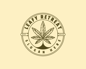 Herbal Marijuana Leaf logo design