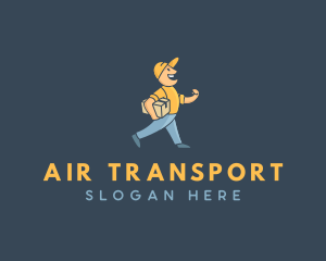 Happy Courier Man logo design