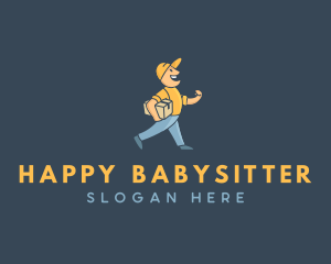 Happy Courier Man logo design