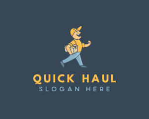 Happy Courier Man logo design