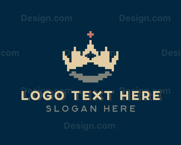 Pixel Crown Cross Logo