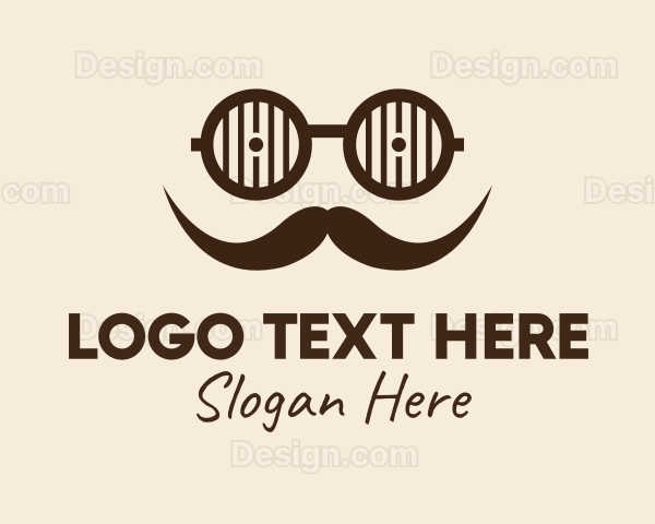 Hipster Glasses Mustache Logo