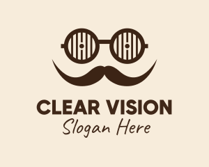 Hipster Glasses Mustache  logo