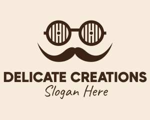 Hipster Glasses Mustache  logo design