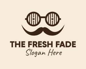 Hipster Glasses Mustache  logo design