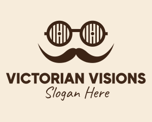 Hipster Glasses Mustache  logo design