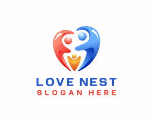 Family Love Heart logo design