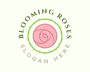 Circular Rose Thorns logo design