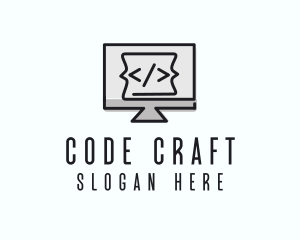 Code Computer Monitor logo design