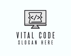 Code Computer Monitor logo design