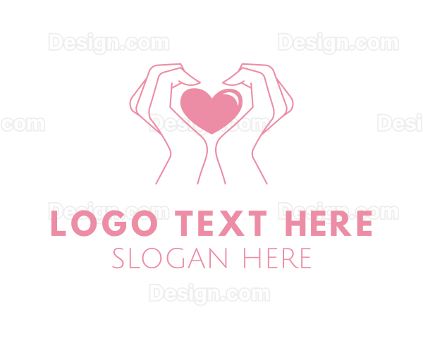 Pink Heart Hands Logo