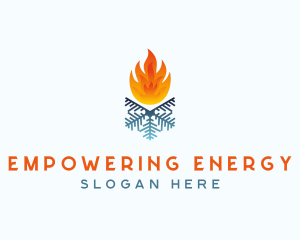 Fire Snowflake Energy logo design